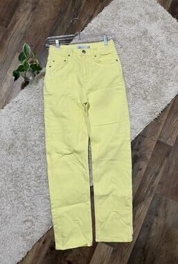 Stockholm Atelier & Other Stories 26 Pastel Yellow High-Rise Straight Leg Jeans